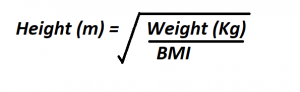 How to Calculate Height from BMI and Weight.