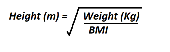  How To Calculate Height From BMI And Weight 