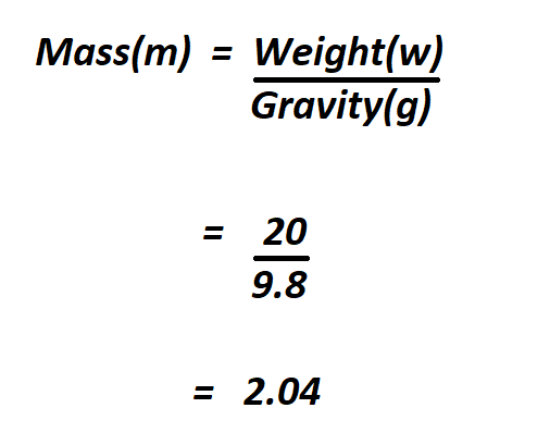 How To Calculate Mass From Weight 