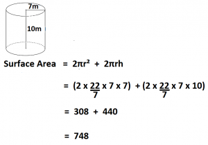 how do you find the surface area of a cylinder example