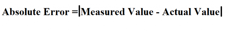 How To Calculate Absolute Error 