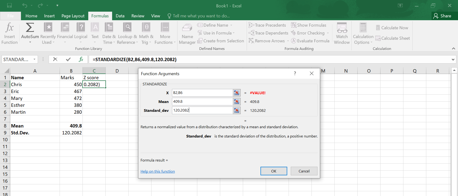 How to Calculate Z Score in Excel