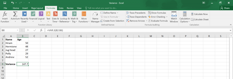 How to Calculate Variance in Excel.