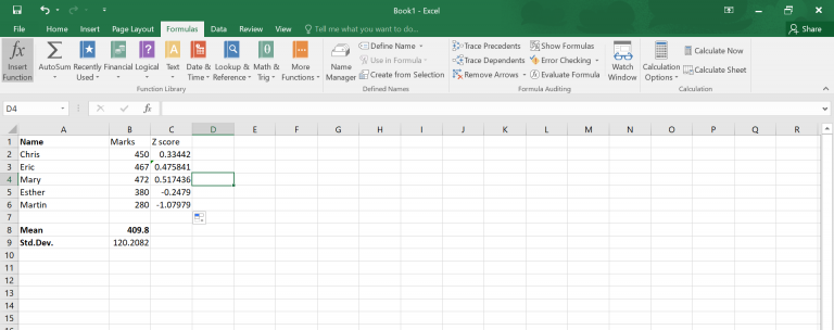 How to Calculate Z Score in Excel