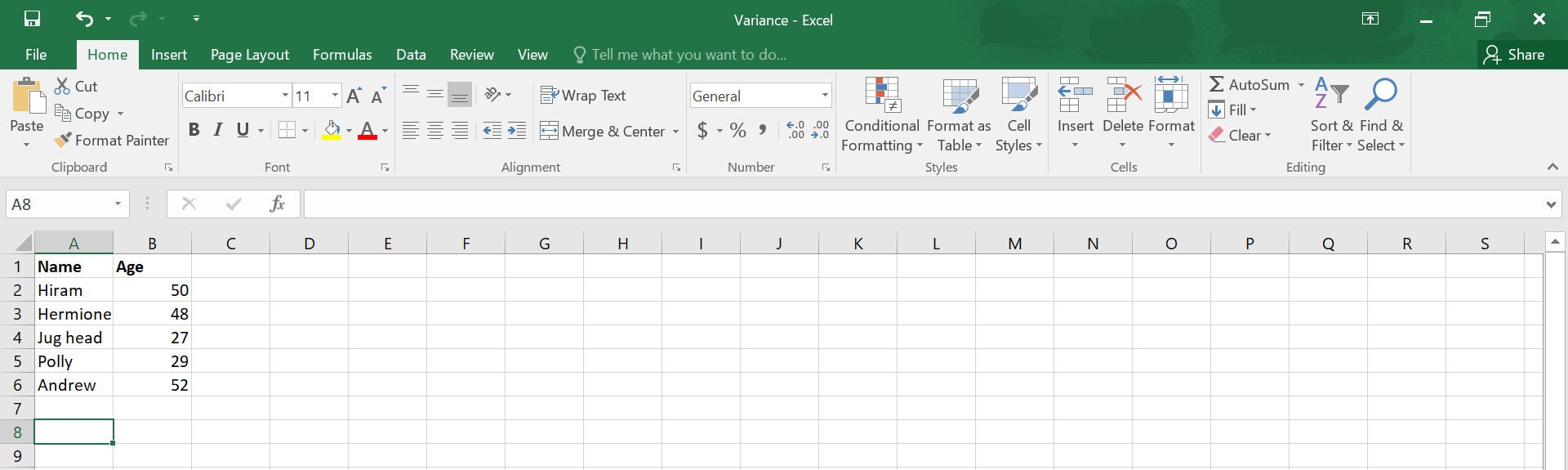 How To Calculate Variance In Excel