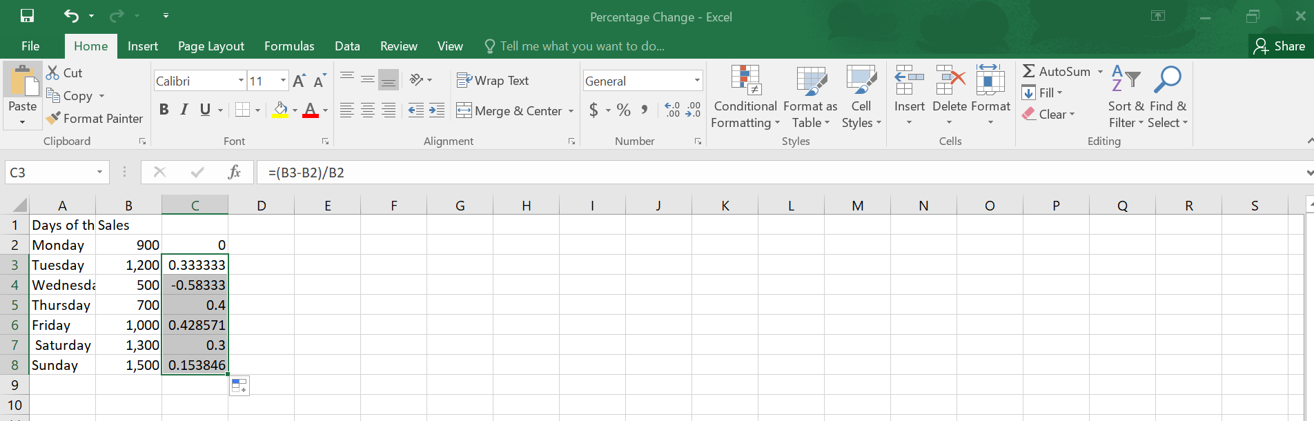 How To Calculate Percentage Change In Excel.