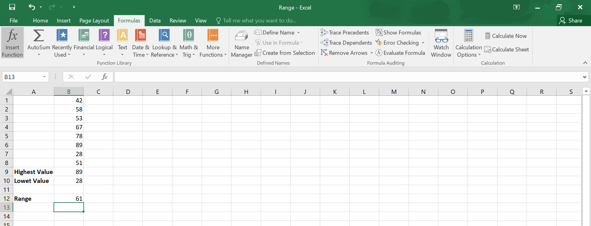 How to Calculate Range in Excel.