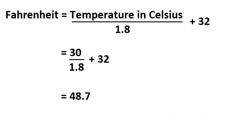 formula for celsius to fahrenheit