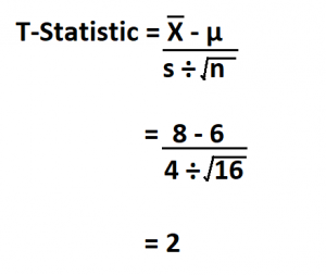 how to calculate test statistic t distribution