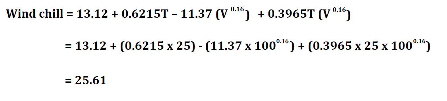 What Is The Formula For Calculating Wind Chill Factor