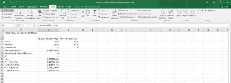 How To Calculate P Value In Excel 7423