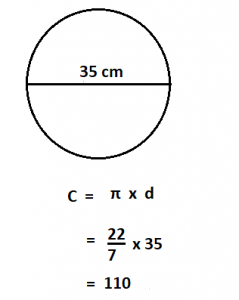 How to calculate circumference from diameter.